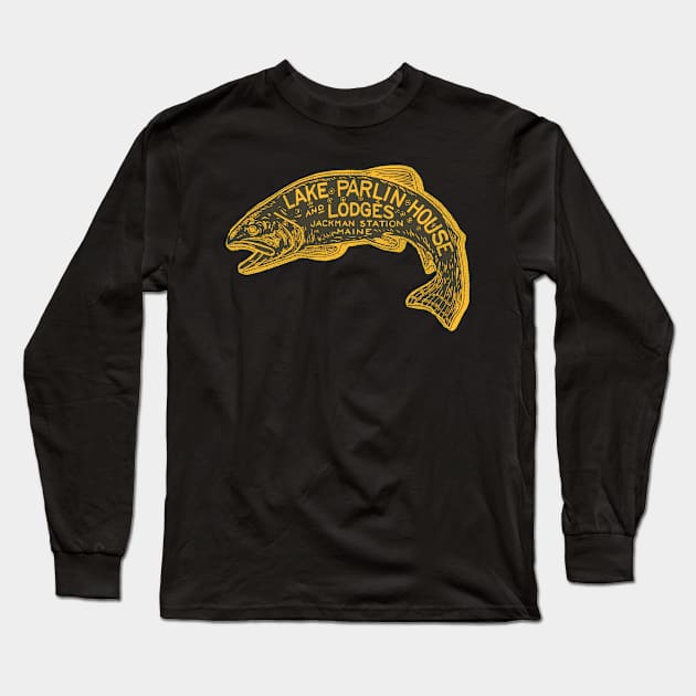 Defunct Lake Parlin Jackman Station Maine Luggage Label Long Sleeve T-Shirt by darklordpug